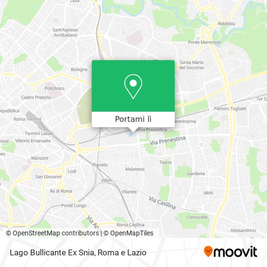 Mappa Lago Bullicante Ex Snia