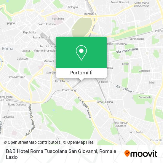 Mappa B&B Hotel Roma Tuscolana San Giovanni