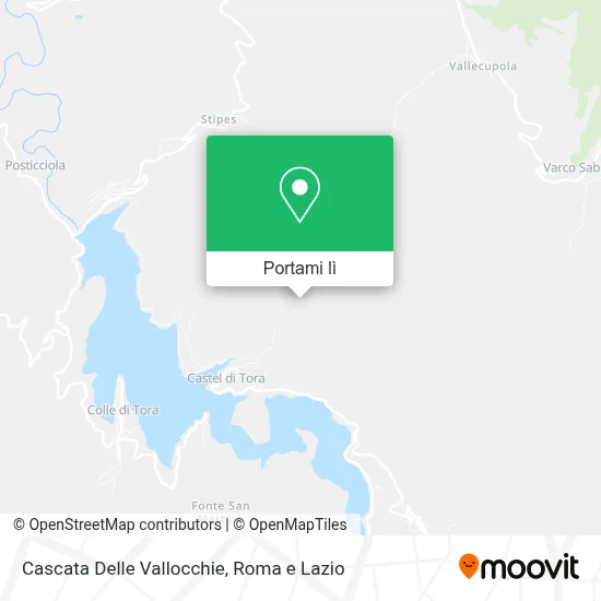 Mappa Cascata Delle Vallocchie