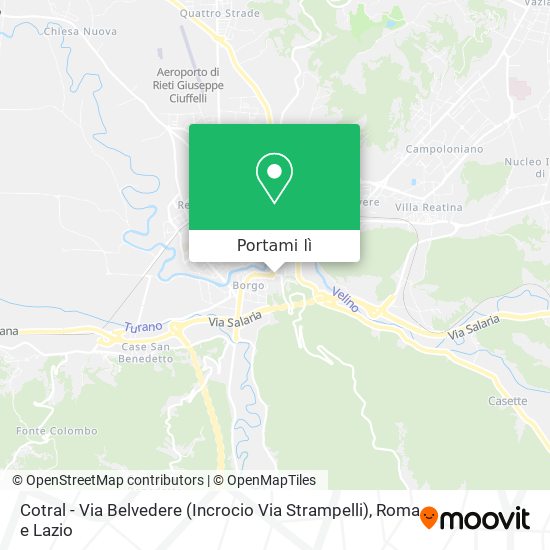 Mappa Cotral - Via Belvedere (Incrocio Via Strampelli)