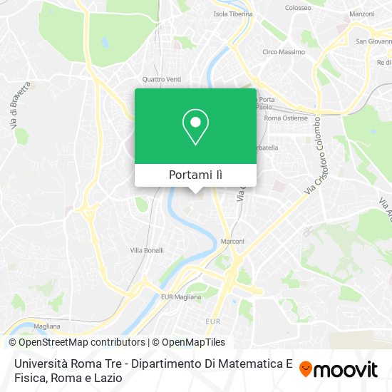 Mappa Università Roma Tre - Dipartimento Di Matematica E Fisica