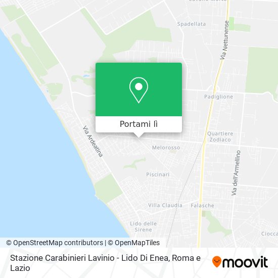 Mappa Stazione Carabinieri Lavinio - Lido Di Enea