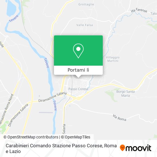Mappa Carabinieri Comando Stazione Passo Corese