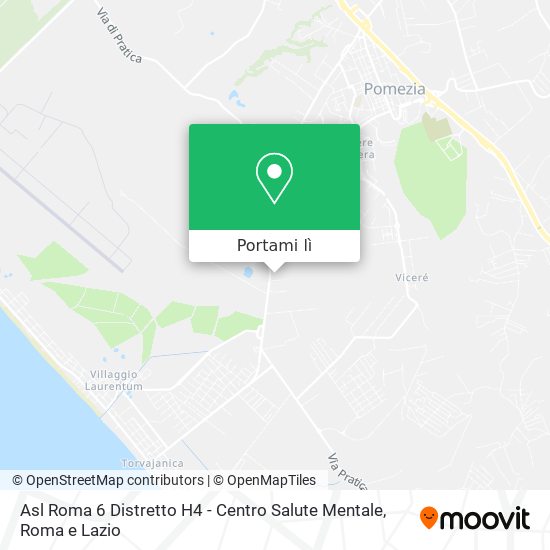 Mappa Asl Roma 6 Distretto H4 - Centro Salute Mentale