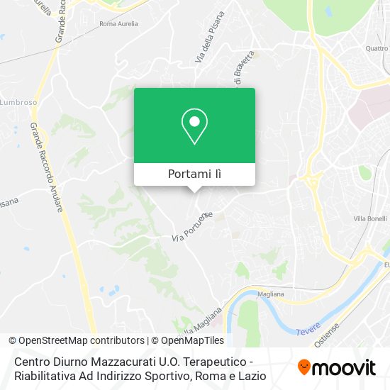 Mappa Centro Diurno Mazzacurati U.O. Terapeutico - Riabilitativa Ad Indirizzo Sportivo