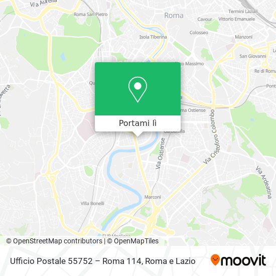 Mappa Ufficio Postale 55752 – Roma 114