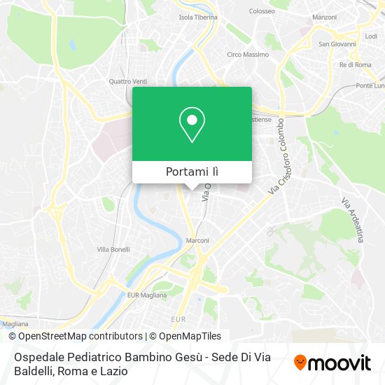 Mappa Ospedale Pediatrico Bambino Gesù - Sede Di Via Baldelli