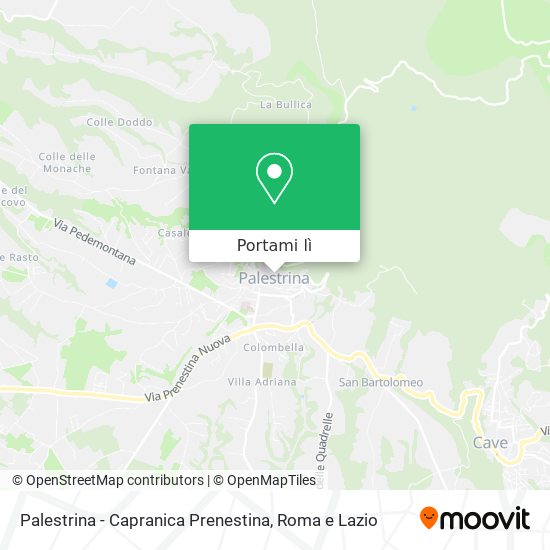 Mappa Palestrina - Capranica Prenestina