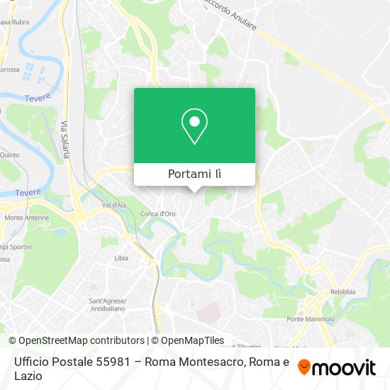 Mappa Ufficio Postale 55981 – Roma Montesacro