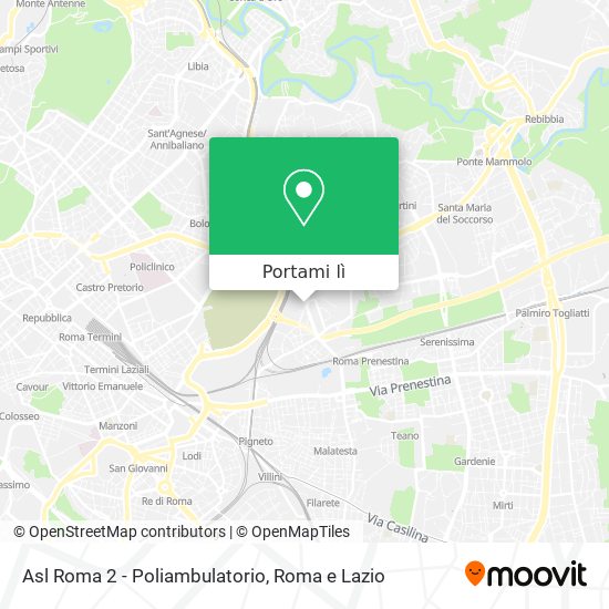 Mappa Asl Roma 2 - Poliambulatorio