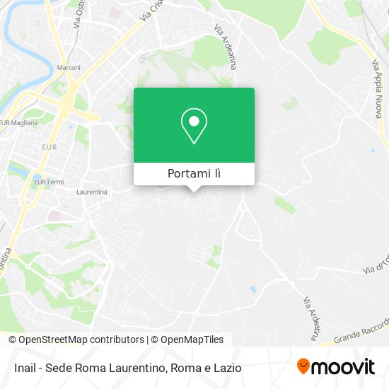 Mappa Inail - Sede Roma Laurentino