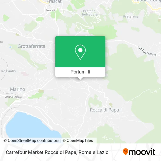 Mappa Carrefour Market Rocca di Papa