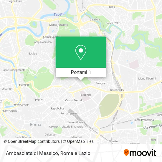 Mappa Ambasciata di Messico