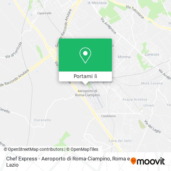 Mappa Chef Express - Aeroporto di Roma-Ciampino