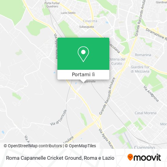 Mappa Roma Capannelle Cricket Ground