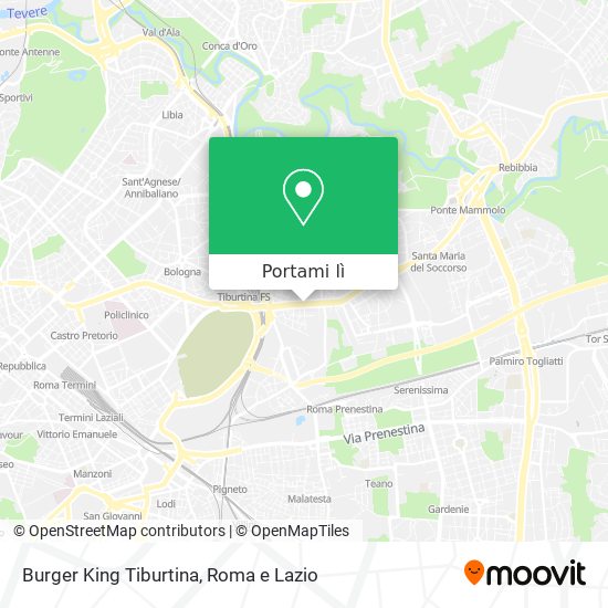 Mappa Burger King Tiburtina
