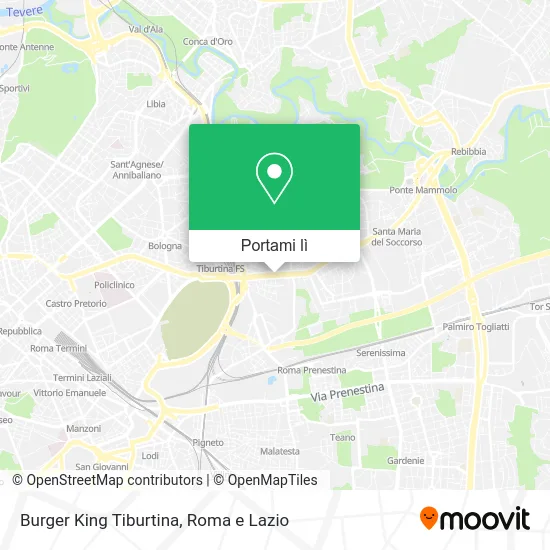 Mappa Burger King Tiburtina