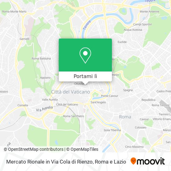 Mappa Mercato Rionale in Via Cola di Rienzo