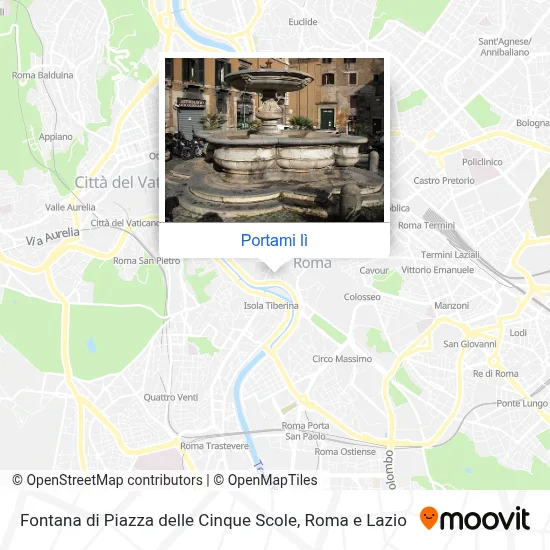 Mappa Fontana di Piazza delle Cinque Scole