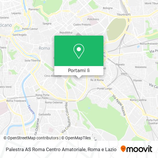 Mappa Palestra AS Roma Centro Amatoriale
