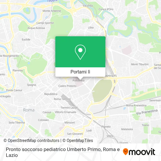 Mappa Pronto soccorso pediatrico Umberto Primo