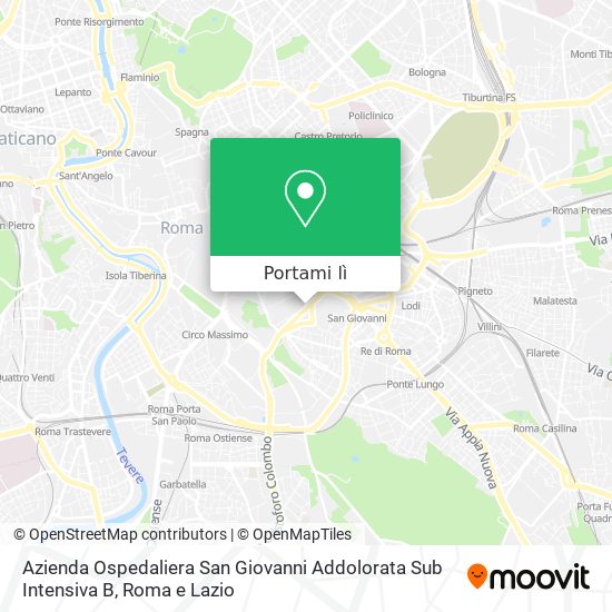 Mappa Azienda Ospedaliera San Giovanni Addolorata  Sub Intensiva B
