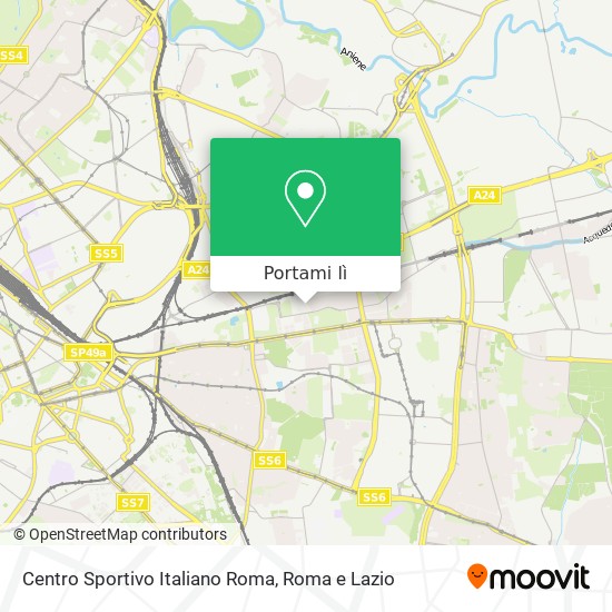 Mappa Centro Sportivo Italiano Roma