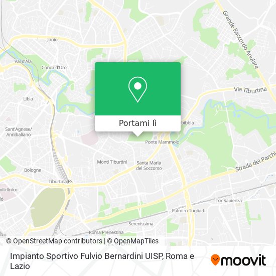 Mappa Impianto Sportivo Fulvio Bernardini UISP