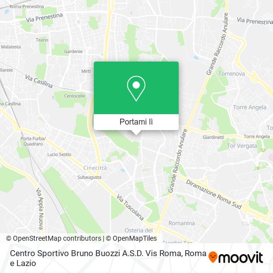 Mappa Centro Sportivo Bruno Buozzi A.S.D. Vis Roma