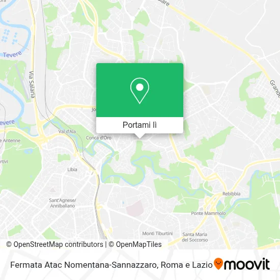 Mappa Fermata Atac Nomentana-Sannazzaro