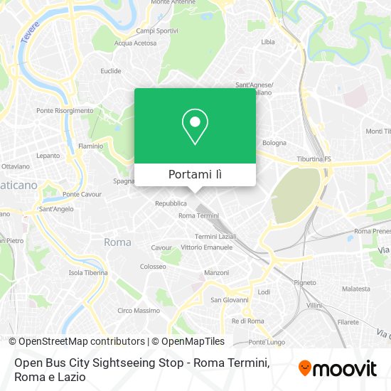 Mappa Open Bus City Sightseeing Stop - Roma Termini