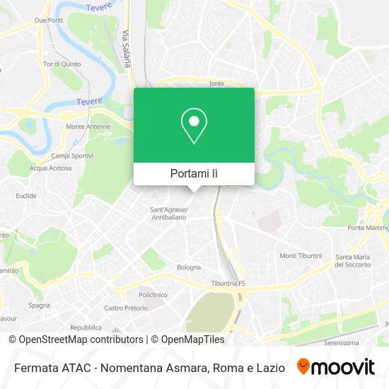 Mappa Fermata ATAC - Nomentana Asmara