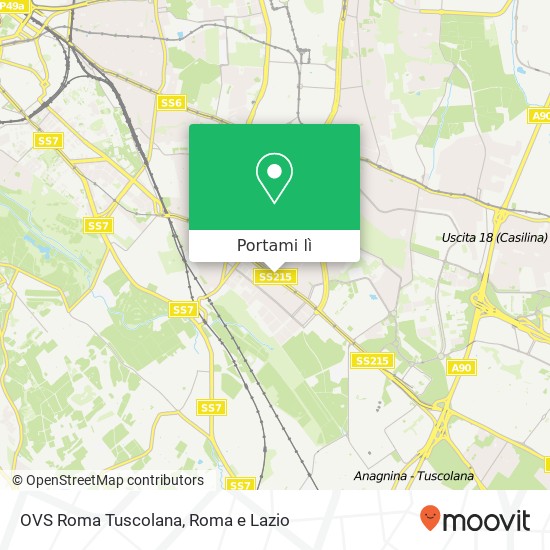 Mappa OVS Roma Tuscolana