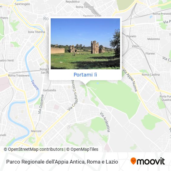 Mappa Parco Regionale dell'Appia Antica