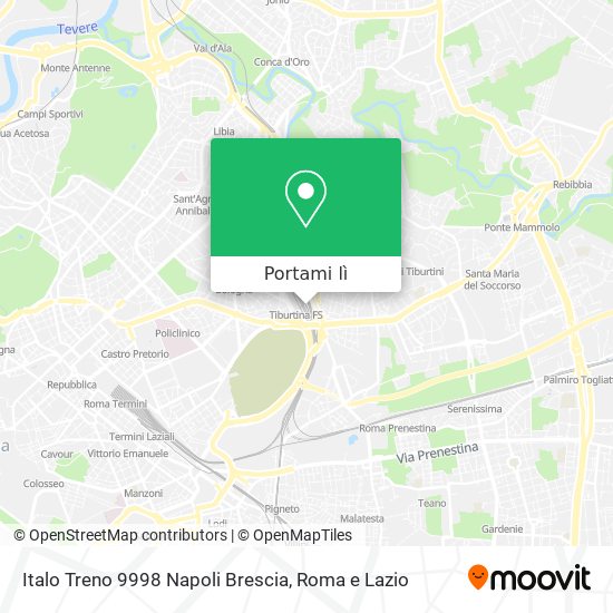 Mappa Italo Treno 9998 Napoli Brescia