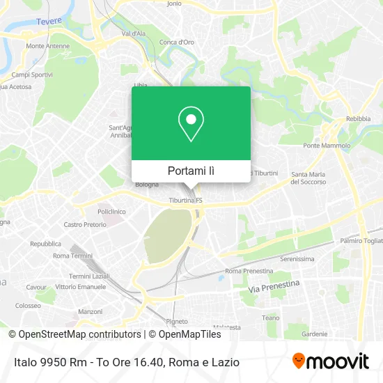 Mappa Italo 9950 Rm - To Ore 16.40