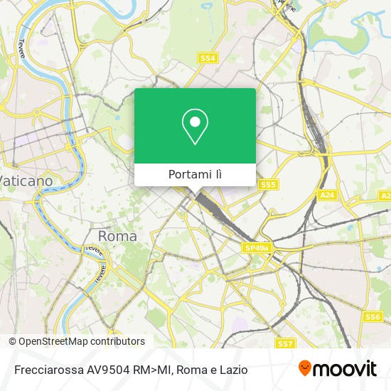 Mappa Frecciarossa AV9504 RM>MI