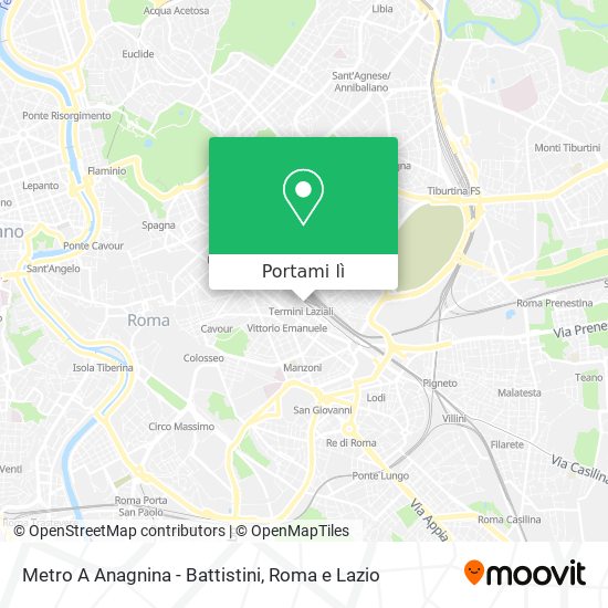 Mappa Metro A Anagnina - Battistini