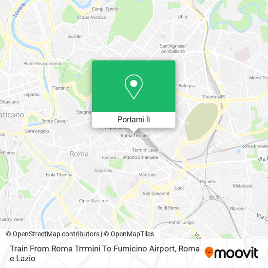 Mappa Train From Roma Trrmini To Fumicino Airport