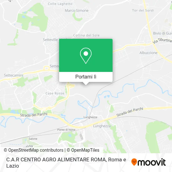 Mappa C.A.R CENTRO AGRO ALIMENTARE ROMA