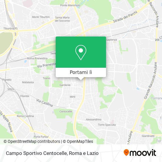 Mappa Campo Sportivo Centocelle