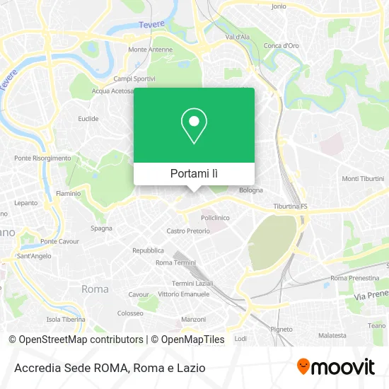 Mappa Accredia Sede ROMA