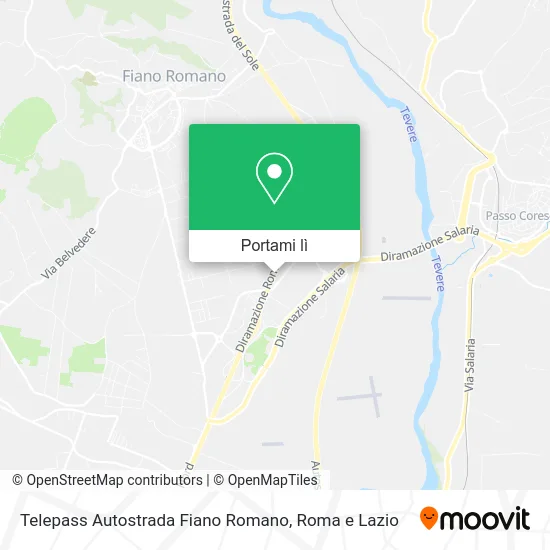 Mappa Telepass Autostrada Fiano Romano