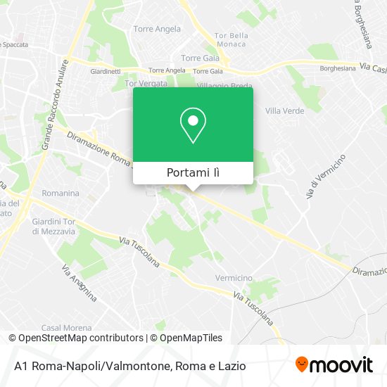 Mappa A1 Roma-Napoli/Valmontone
