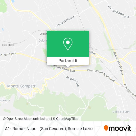 Mappa A1- Roma - Napoli (San Cesareo)