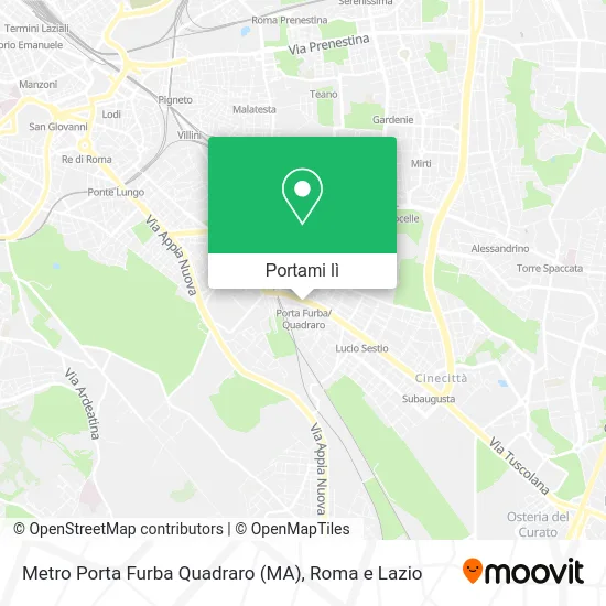 Mappa Metro Porta Furba Quadraro (MA)