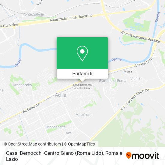 Mappa Casal Bernocchi-Centro Giano (Roma-Lido)