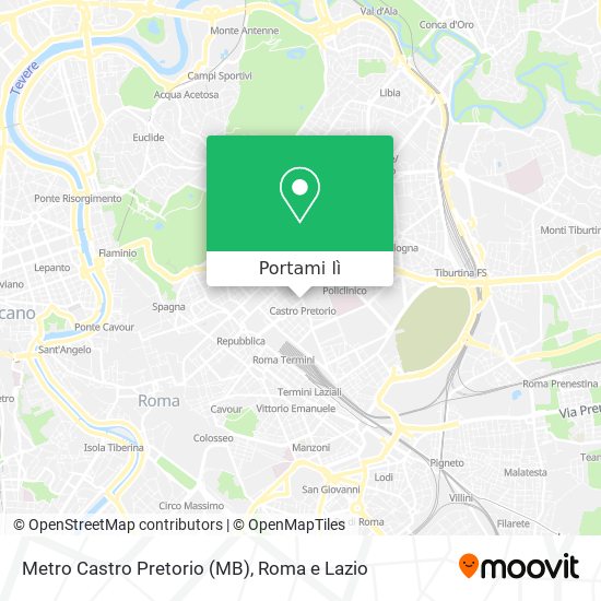 Mappa Metro Castro Pretorio (MB)
