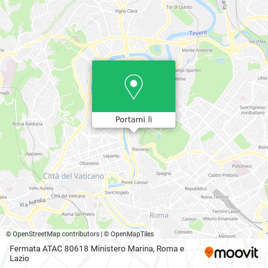 Mappa Fermata ATAC 80618 Ministero Marina