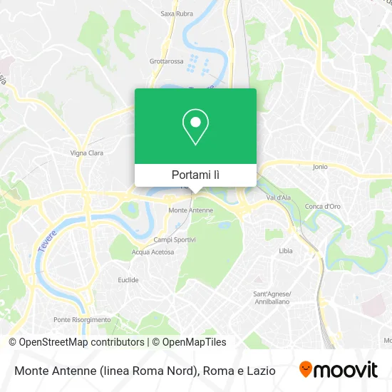 Mappa Monte Antenne (linea Roma Nord)